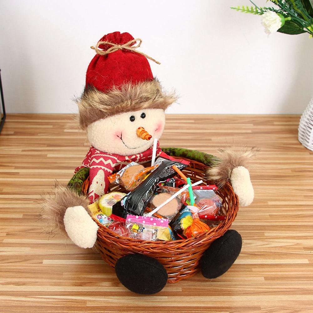 Cute Christmas Candy Storage Bamboo Xmas Gift Holder Basket - Lusy Store