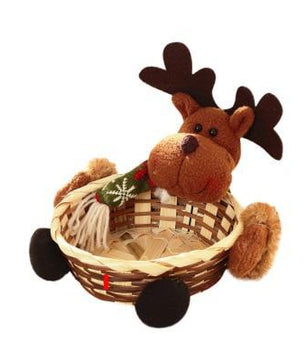 Cute Christmas Candy Storage Bamboo Xmas Gift Holder Basket - Lusy Store