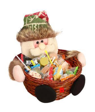 Cute Christmas Candy Storage Bamboo Xmas Gift Holder Basket - Lusy Store