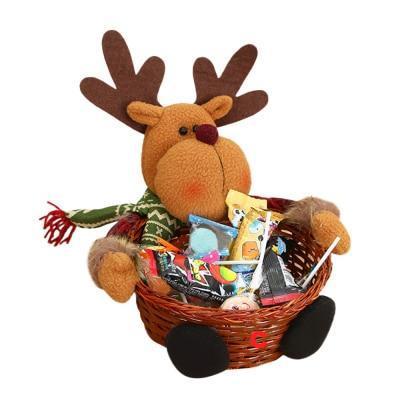 Cute Christmas Candy Storage Bamboo Xmas Gift Holder Basket - Lusy Store
