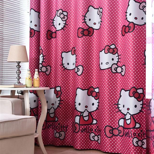 Cute Hello Kitty Cartoon Printed Curtains for Kids Baby Room Children Bedroom Living Room Curtain - Lusy Store