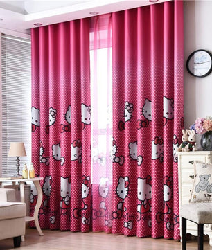 Cute Hello Kitty Cartoon Printed Curtains for Kids Baby Room Children Bedroom Living Room Curtain - Lusy Store