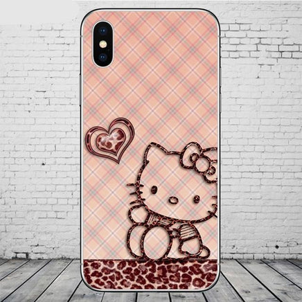 Cute Hello kitty Phone Case Cover For iphone 7 X 7plus 6 6S 8 8plus 5 5S SE Soft Silicone - Lusy Store
