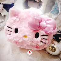 Cute Japanese Anime Cherry Blossom My melody Hello Kitty Plush Bags Stuffed Toy Soft Women's Handbag - Lusy Store