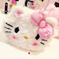 Cute Japanese Anime Cherry Blossom My melody Hello Kitty Plush Bags Stuffed Toy Soft Women's Handbag - Lusy Store