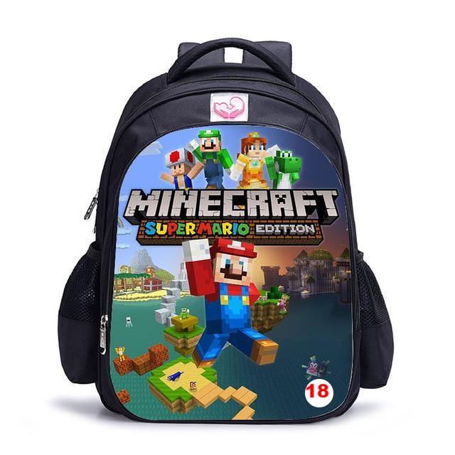 Cute MineCraft Cartoon Backpack Boys School Bags Hot Primary - Lusy Store