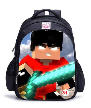 Cute MineCraft Cartoon Backpack Boys School Bags Hot Primary - Lusy Store