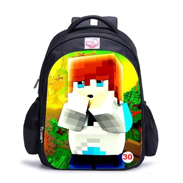 Cute MineCraft Cartoon Backpack Boys School Bags Hot Primary - Lusy Store