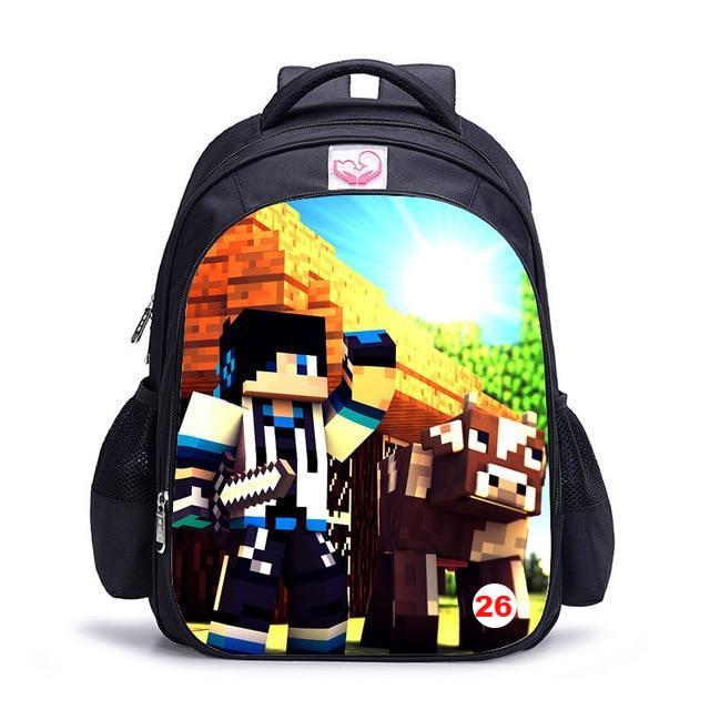 Cute MineCraft Cartoon Backpack Boys School Bags Hot Primary - Lusy Store