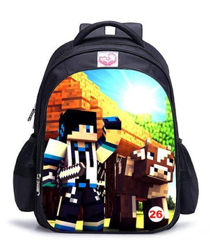 Cute MineCraft Cartoon Backpack Boys School Bags Hot Primary - Lusy Store