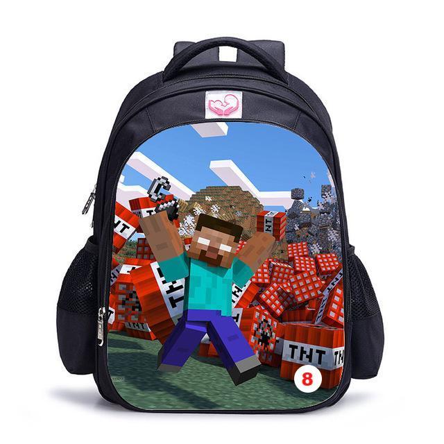 Cute MineCraft Cartoon Backpack Boys School Bags Hot Primary - Lusy Store