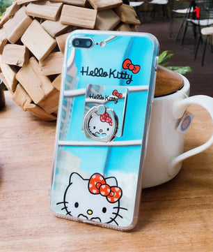 Cute Mirror Cartoon Kitty Case Minnie Mickey For iPhone Case Ultra Thin Clear Ring Holder Back Cover - Lusy Store