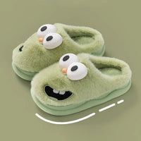 Cute Slippers Home Cotton Women Anti-Skid Warm Thick Soles Plush Upper Rainproof Cloth For External Wear