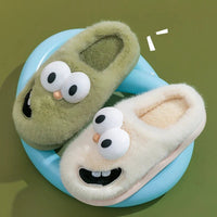 Cute Slippers Home Cotton Women Anti-Skid Warm Thick Soles Plush Upper Rainproof Cloth For External Wear