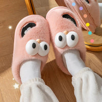 Cute Slippers Home Cotton Women Anti-Skid Warm Thick Soles Plush Upper Rainproof Cloth For External Wear Pink