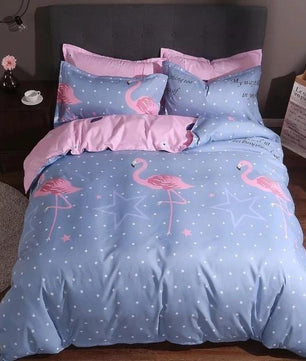 Cute Unicorn and Flamingo Bedding Sets Duvet Cover Kids Bedding Sets Tropical Leave Twin/Full/Queen/King Size - Lusy Store