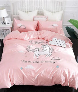 Cute Unicorn Bedding Sets Duvet Cover Embroidery Kids Bedding Sets Soft Bed Linen Twin/Queen/King Size - Lusy Store