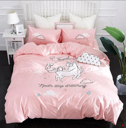 Cute Unicorn Bedding Sets Duvet Cover Embroidery Kids Bedding Sets Soft Bed Linen Twin/Queen/King Size - Lusy Store