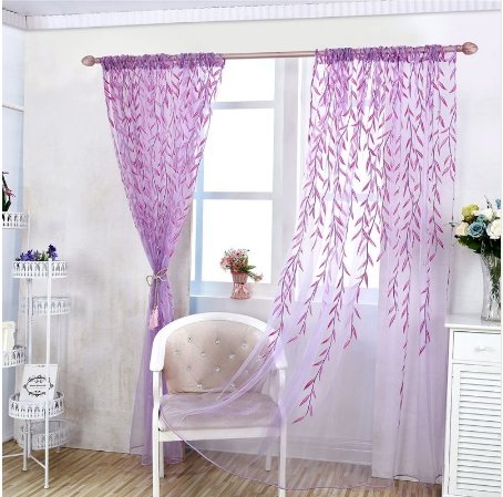 Cute Willow Shape Offset Curtains - Lusy Store