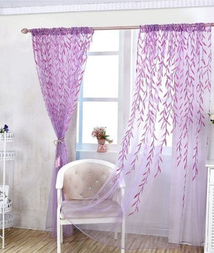 Cute Willow Shape Offset Curtains - Lusy Store