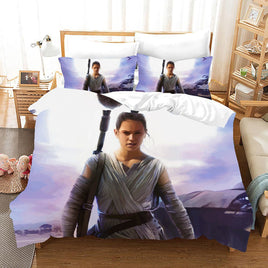 Daisy Ridley Star Wars Bedding Grey And White Duvet Covers Twin Full Queen King Bed Set LS22677 - Lusy Store