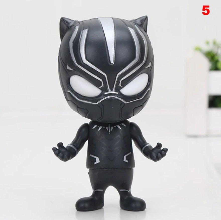 Deadpool Spider-man Black Panther Bobble Head Shaking Avengers PVC Action Figure Collection - Lusy Store