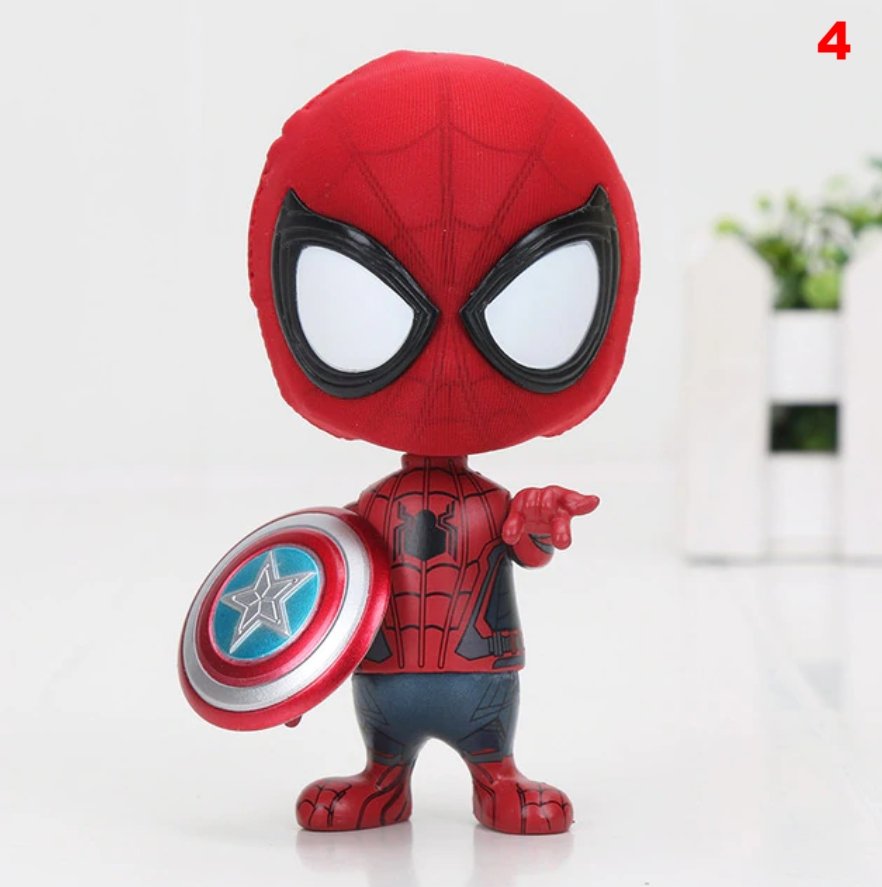 Deadpool Spider-man Black Panther Bobble Head Shaking Avengers PVC Action Figure Collection - Lusy Store