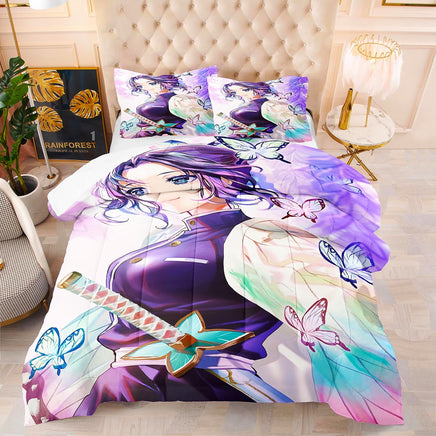 Demon Slayer Movie Bedding Kochou Shinobu Cosplay Quilt Set Cover D588 - Lusy Store