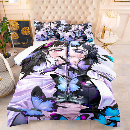 Demon Slayer Movie Bedding Kochou Shinobu Cosplay Quilt Set Cover D588 - Lusy Store