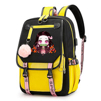 Demon Slayer Nezuko Backpacks Teenager Backpacks for School Rucksack Canvas Laptop B69 Yellow