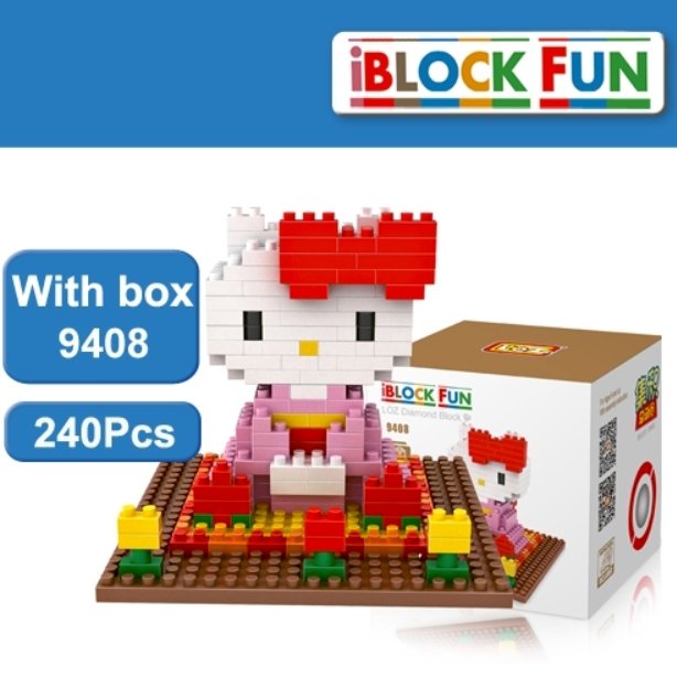 Diamond Building Blocks Hello Kitty 4 Style Scenario Model Children Toys - Lusy Store