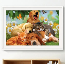 Diamond Painting Animals Embroidery DIY Dog Cat L Square