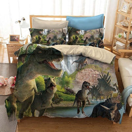 Dinosaur Bedding 3D Cartoon Printing Cover Bed Set Kids Baby Children Bedclothes