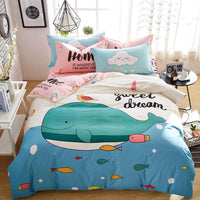 Dinosaur Bedding Printed Cover Bed Set Cotton Twin Full Queen Size Home Textiles Blue White