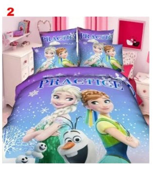 Disney frozen bedding set duvet cover bed sheet pillow cases twin single size pink - Lusy Store