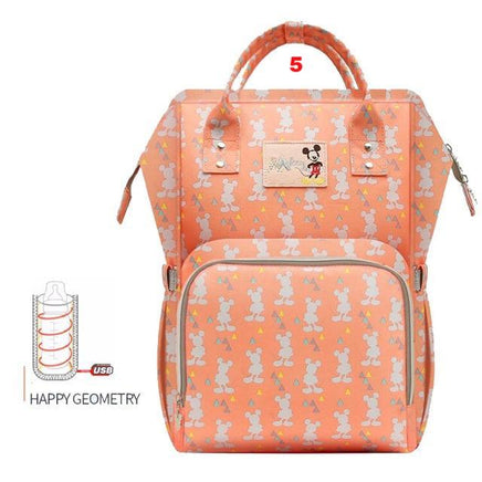 Disney Mochila Maternidade Waterproof Diaper Bags USB Bottle Feeding Travel Backpack - Lusy Store
