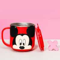 Disney Mugs Home Anti-Fall Kindergarten Stainless Steel Mouth Cup Toddler Baby With Lid 260ml Red