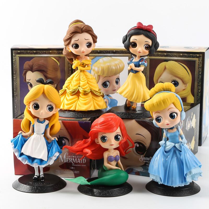 Disney Princess Figures Frozen Elsa Anna Rapunzel Belle Cinderella Alice Snow White Ariel Action Figures PVC Model Collection - Lusy Store