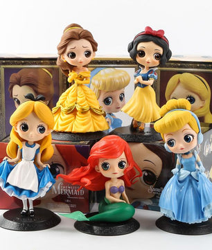 Disney Princess Figures Frozen Elsa Anna Rapunzel Belle Cinderella Alice Snow White Ariel Action Figures PVC Model Collection - Lusy Store