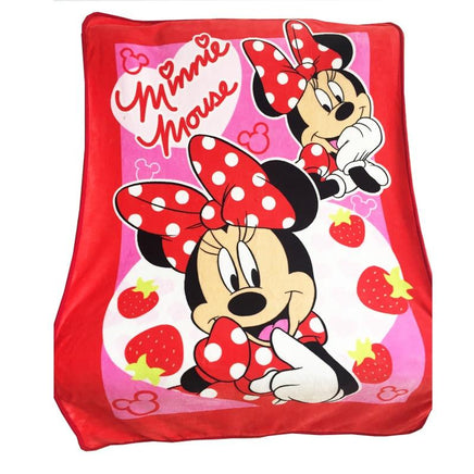 Disney Red Minnie Mouse Super Soft Warm Blanket Throw for Kids