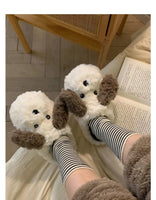 Dog Slippers Girls Indoor Home Warm Cotton Cartoon Soft Plush Indoor Home Couple Slippers