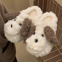 Dog Slippers Girls Indoor Home Warm Cotton Cartoon Soft Plush Indoor Home Couple Slippers