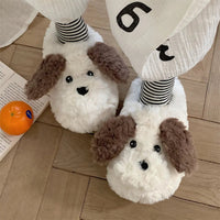 Dog Slippers Girls Indoor Home Warm Cotton Cartoon Soft Plush Indoor Home Couple Slippers