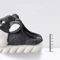 Dog Slippers Warm Indoor For Women Men Soft Faux Fur Home Shoes Cute Puppy Shape Platform Plush Slippers