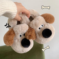 Dog Slippers Womens Cotton Warm Plush Slippers Home Casual Comfort Soft Sole Anti Slip