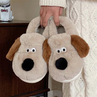 Dog Slippers Womens Cotton Warm Plush Slippers Home Casual Comfort Soft Sole Anti Slip