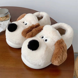 Dog Slippers Womens Cotton Warm Plush Slippers Home Casual Comfort Soft Sole Anti Slip