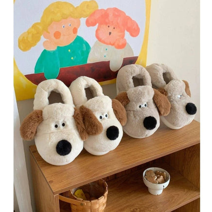 Dog Slippers Womens Cotton Warm Plush Slippers Home Casual Comfort Soft Sole Anti Slip