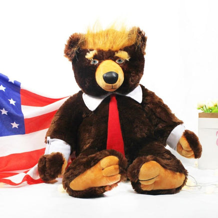 Donald Trump Plush Bear Cool USA President With Flag Kids Gifts - Lusy Store