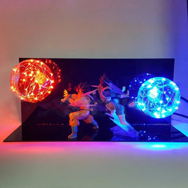 Dragon Ball Z Action Figure Son Goku vs Vegeta Fighting Flash Ball DIY Display - Lusy Store